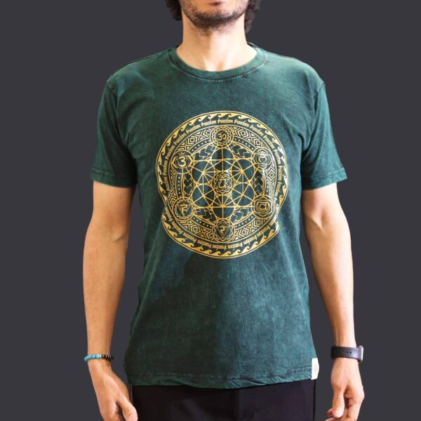 Stonewashed T-Shirts 3 Designs Mandala Hamsa Chakra Unisex