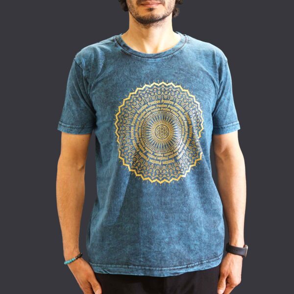 Stonewashed T-Shirts 3 Designs Mandala Hamsa Chakra Unisex